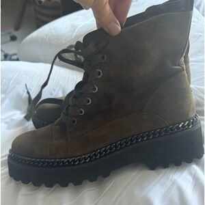 Vince Camuto - Olive Suede Rocker Bootie - Size 10